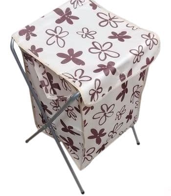 FOLDING COLLAPSIBLE LIGHTWEIGHT LAUNDRY BASKET STEEL FRAME Camping Caravan Boat