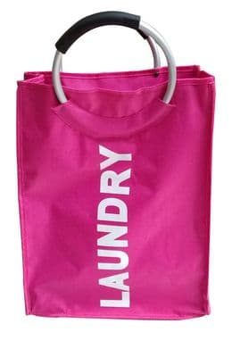 FOLDING LAUNDRY BAG ALUMINIUM HANDLE PADDED GRIP Caravan Motorhome Boat Camping