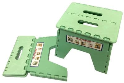 FOLDING STEP STOOL PLASTIC FOLDABLE STOOL kitchen home caravan garage GREEN
