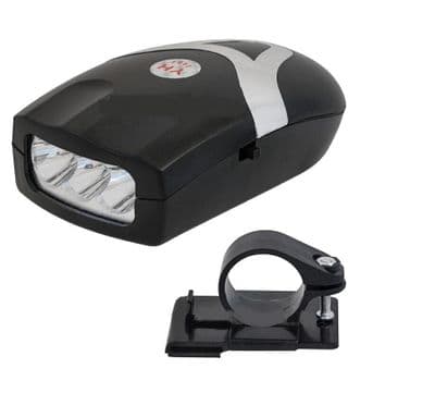 FRONT BIKE LIGHT & HORN/BELL 3 LED BRIGHT bicycle cycle mountain headlight torch