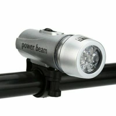 FRONT BIKE LIGHT POWER BEAM 5 LED BRIGHT bicycle cycle mountain headlight torch