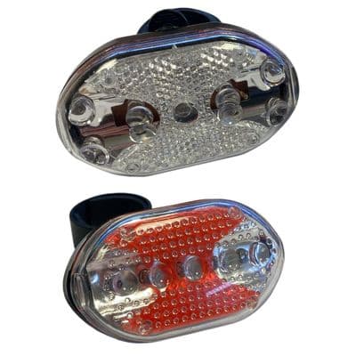 FRONT & REAR BIKE LIGHTS 5 LED BRIGHT warning bicycle cycle mountain headlight