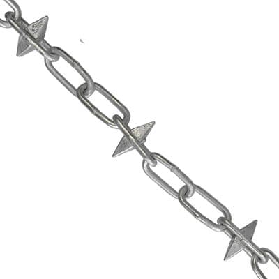 Galvanised Steel Spiked Chain 6mm x 5m Fence Garden Decking Patio Drive Car