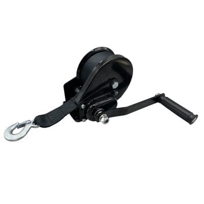 Hand Winch with Automatic Brake and Webbing 800LB - 2600LB garage trailer