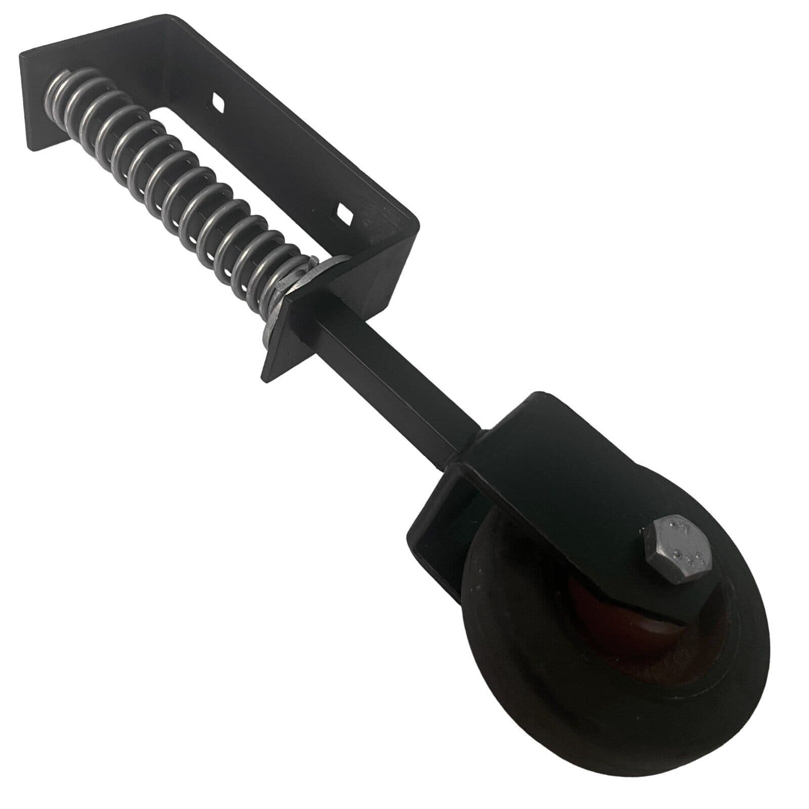 Heavy Duty Gate Wheel Spring Loaded Black Support Jockey Door Stable Castor
