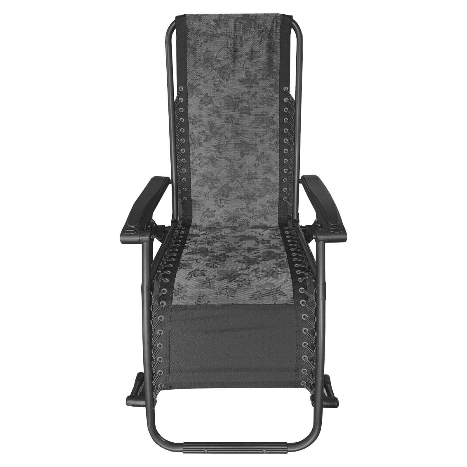 Heavy Duty Zero Gravity Rocking Recliner Chair - Black Flowered Pattern ...
