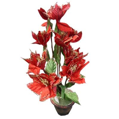 INDOOR ARTIFICIAL PONSETTA FESTIVE CHRISTMAS DECORATION PLANT ornament tree