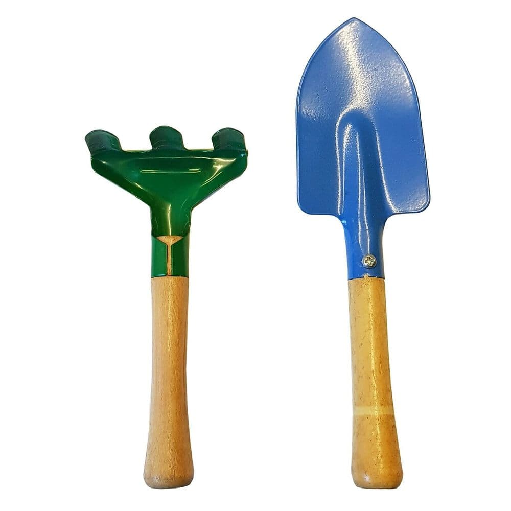 KIDS GARDEN FORK and TROWEL SET childrens beach shovel plant weeding