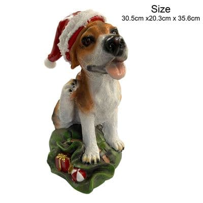 LARGE FESTIVE BEAGLE DOG ORNAMENT (NF36574-1B) Christmas