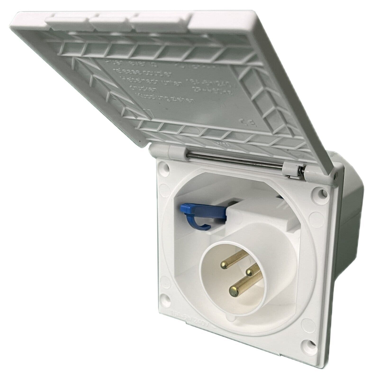 Mains Hook Up Inlet Socket 240v Flush Fitting White Caravan Motorhome ...