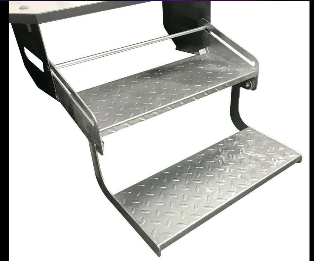MANUAL DOUBLE PULL OUT DROP DOWN FOLDING STEP motorhome RV campervan ...