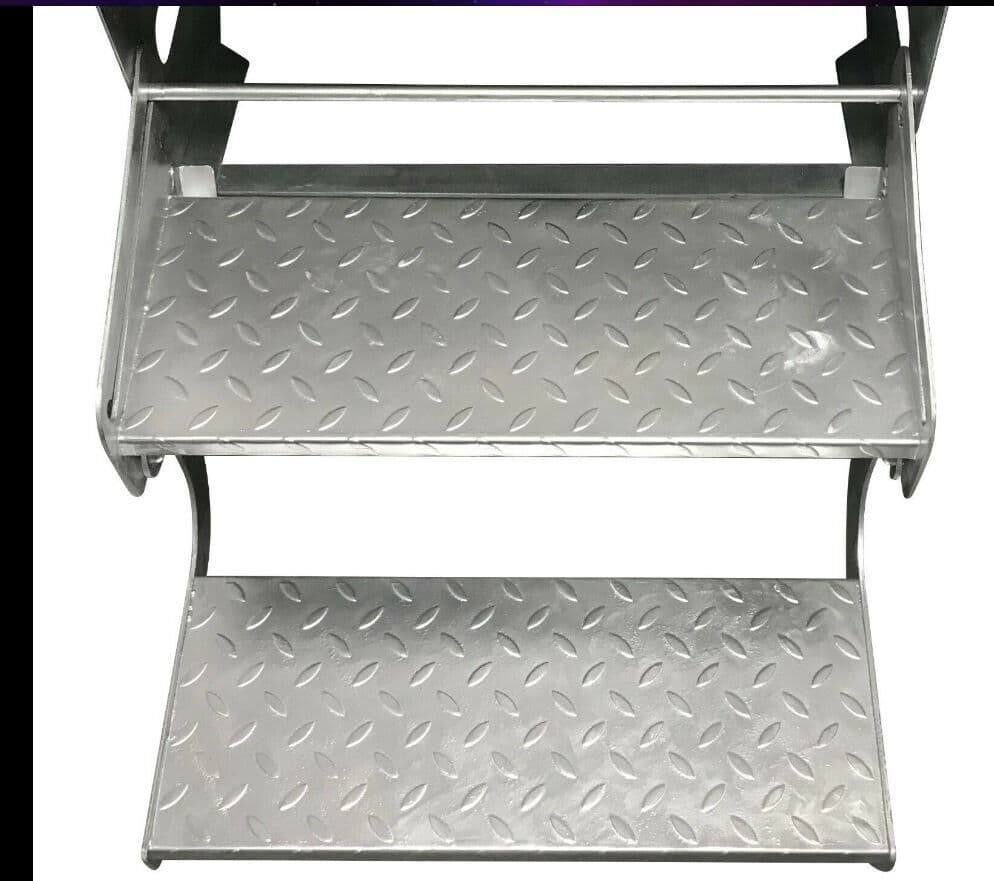 MANUAL DOUBLE PULL OUT DROP DOWN FOLDING STEP motorhome RV campervan ...