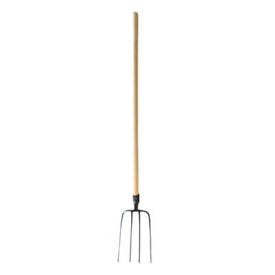 Manure Hay Muck Out 4 Prong Fork with Wood Handle farm horse agricultural straw