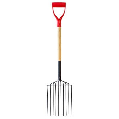 Manure Muck Out Hay 10 Prong  Fork + Hard wood and D Handle farm horse straw