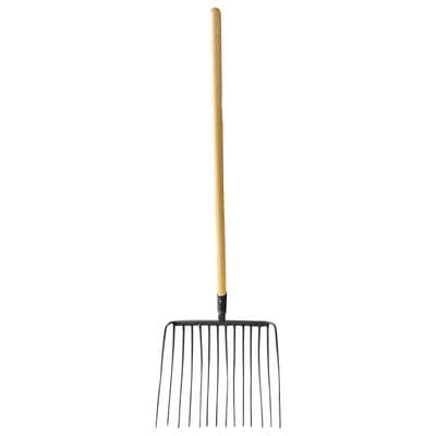 Manure Muck Out Hay 14 Prong Fork with Hard Wood Handle farm horse straw