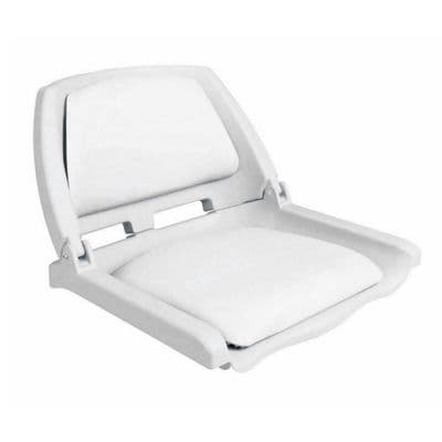 Folding Boat Seat Padded Marine Vinyl White Yacht Yishing Rib Speedboat