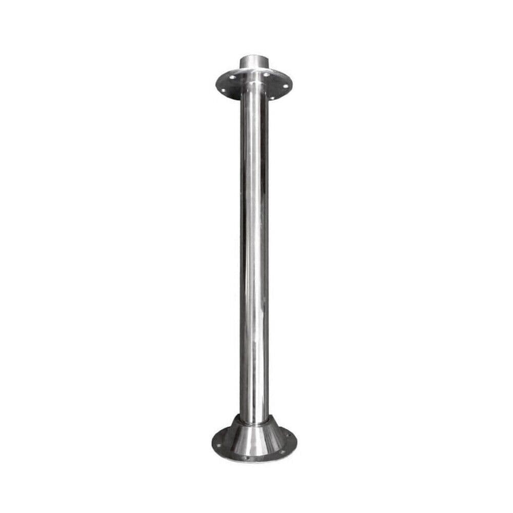 Surface Mount Table Leg Pedestal Socket - 60mm Post Diameter, Silver, For Motorhome Or Boat