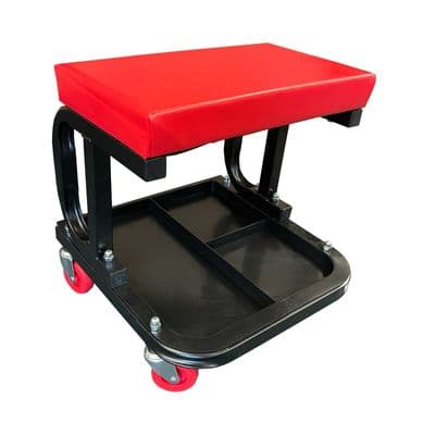 Mechanics Garage Padded Roller Tool Work Seat with Tool Tray workshop TAS1404