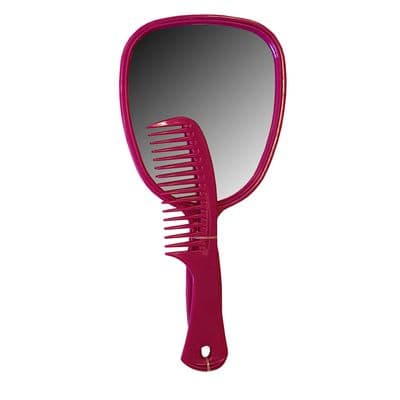 MIRROR and HAIR COMB SET holiday travel women men CHOICE of PINK or BLUE