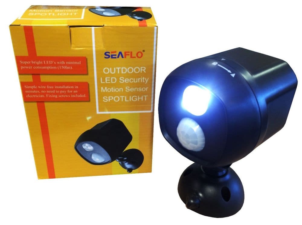 MOTION SENSOR BATTERY POWERED BEAMS LED SPOTLIGHT home security