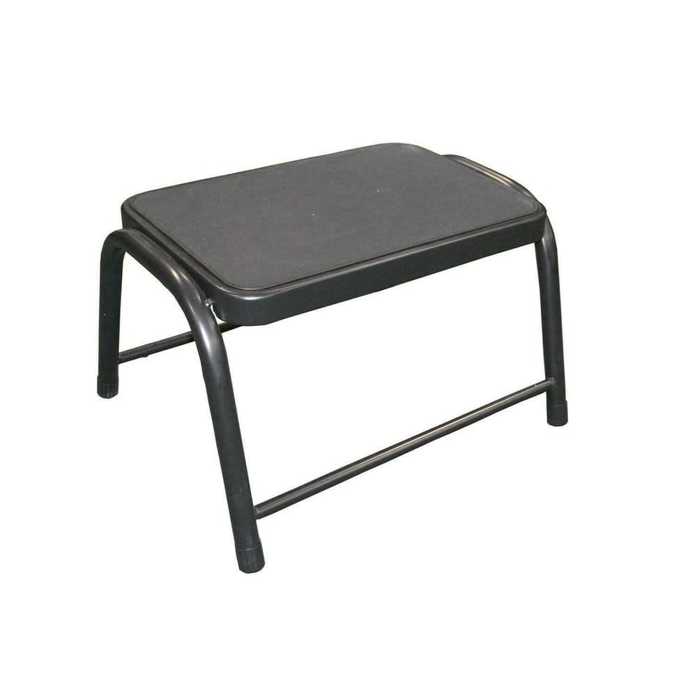 ONE STEP STOOL BLACK ANTI SLIP RUBBER MAT KITCHEN BATHROOM LADDER ...