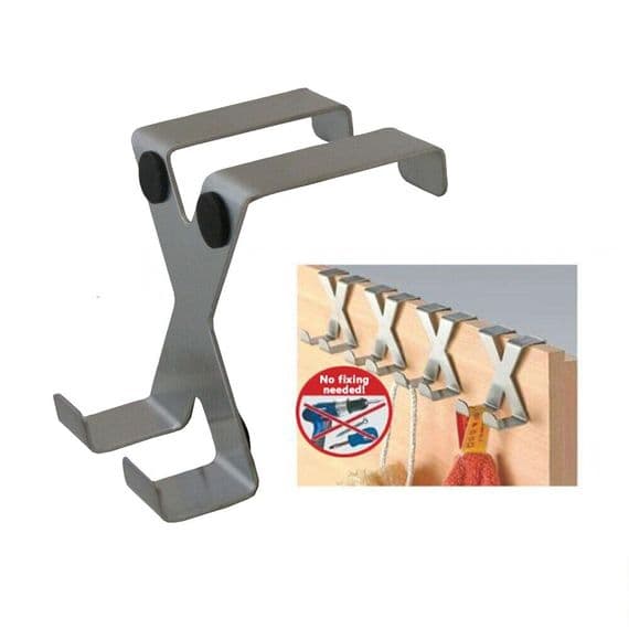 Over the Door Hook Hanger Stainess Steel Coat Towel Hanging Bathroom Kitchen