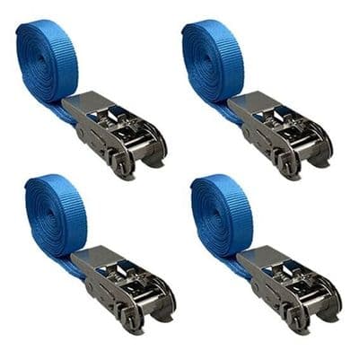Pack Of 4 Stainless Steel 316 Ratchet Strap Endless 5 Metre Polyester Straps