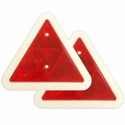 PAIR OF Screw In Warning Triangle REFLECTOR For Caravan Motorhome Truck Trailer