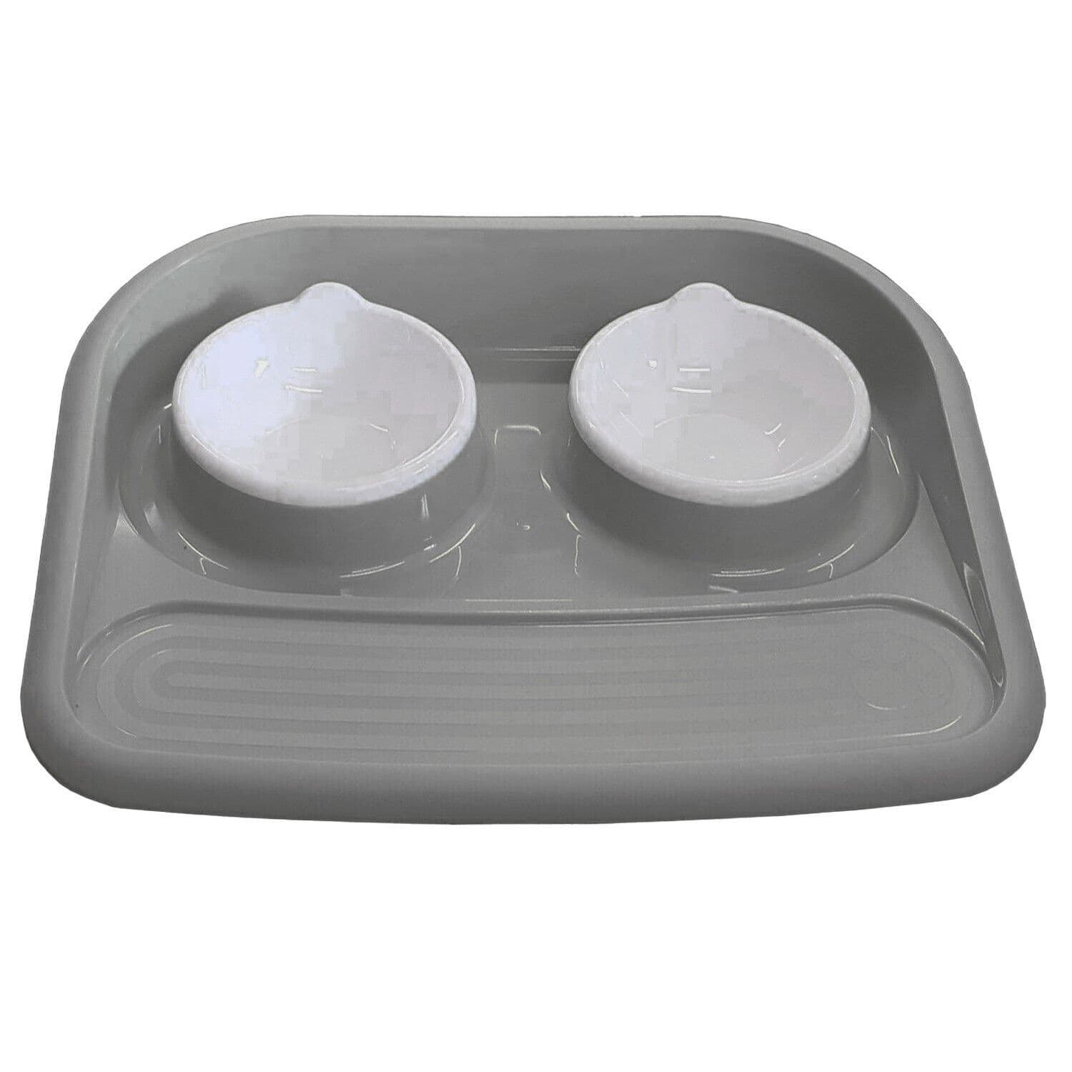 PET FOOD WATER BOWL FEEDING STATION TRAY SET puppy dog cat STOP