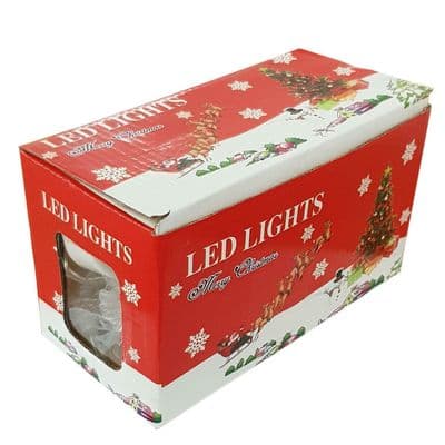 PINE CONE RED, BLUE + GREEN ALTERNATING LED CHRISTMAS LIGHTS x 5 metres long