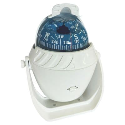 PIVOTING MARINE SEA COMPASS with BRACKET - WHITE boat fishing navigation yacht