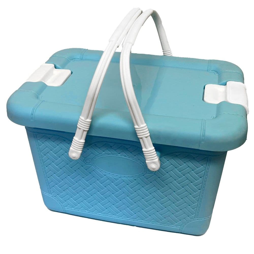 Plastic Storage Box Basket with Locking Lid & Handles Crate Tub Home ...
