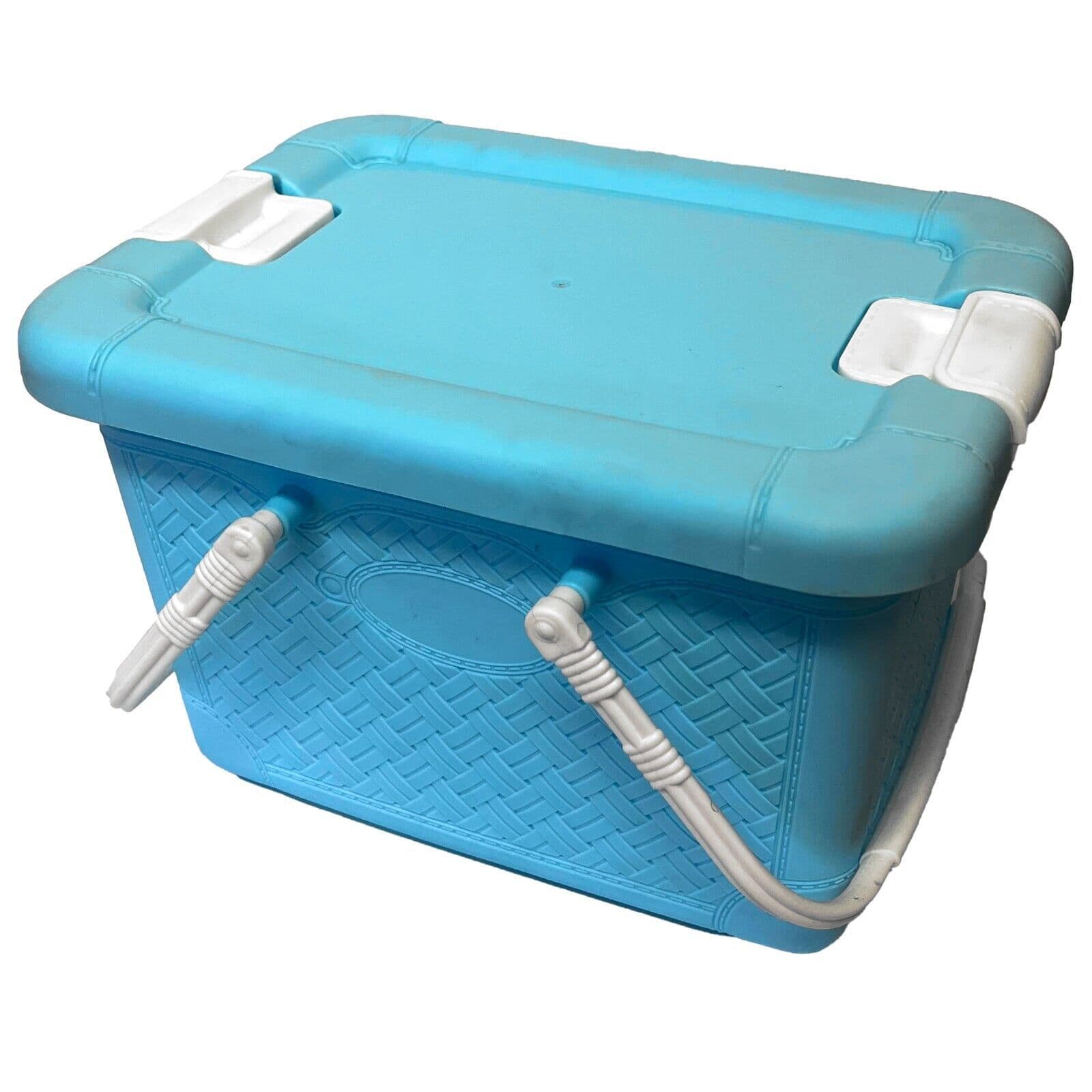 Plastic Storage Box Basket with Locking Lid & Handles Crate Tub Home ...