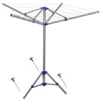 Portable Folding Aluminium Camping Clothes Line Airer Dryer Caravan + Pegs + Bag