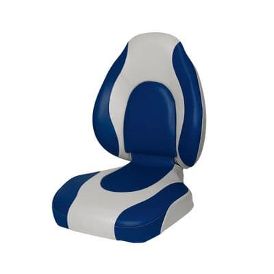 PREMIUM CONTOURED FOLDING BOAT MARINE YACHT SEAT speedboat fish 75160 grey/blue