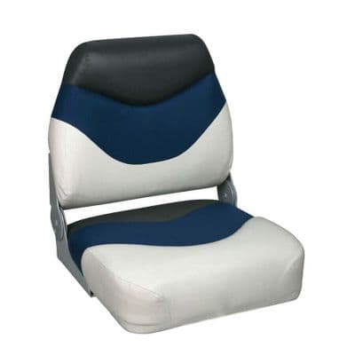 PREMIUM FOLDING BOAT MARINE SEAT WHITE, BLUE & CHARCOAL 75108 fishing yacht