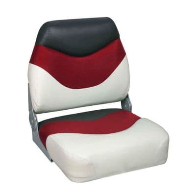 PREMIUM FOLDING BOAT MARINE SEAT WHITE, RED & CHARCOAL 75108 fishing yacht