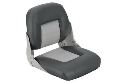PREMIUM FOLDING CRUISE STYLE LOW BACK MARINE BOAT SEAT GREY & CHARCOAL 75114