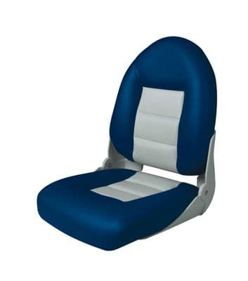 PREMIUM LUXURY CRUISESTYLE FOLDING HIGH BACK BOAT MARINE SEAT BLUE & GREY 75115