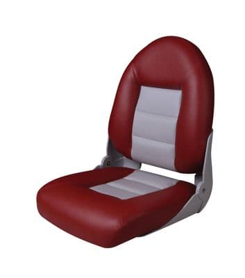 PREMIUM LUXURY CRUISESTYLE FOLDING HIGH BACK BOAT MARINE SEAT RED & GREY 75115