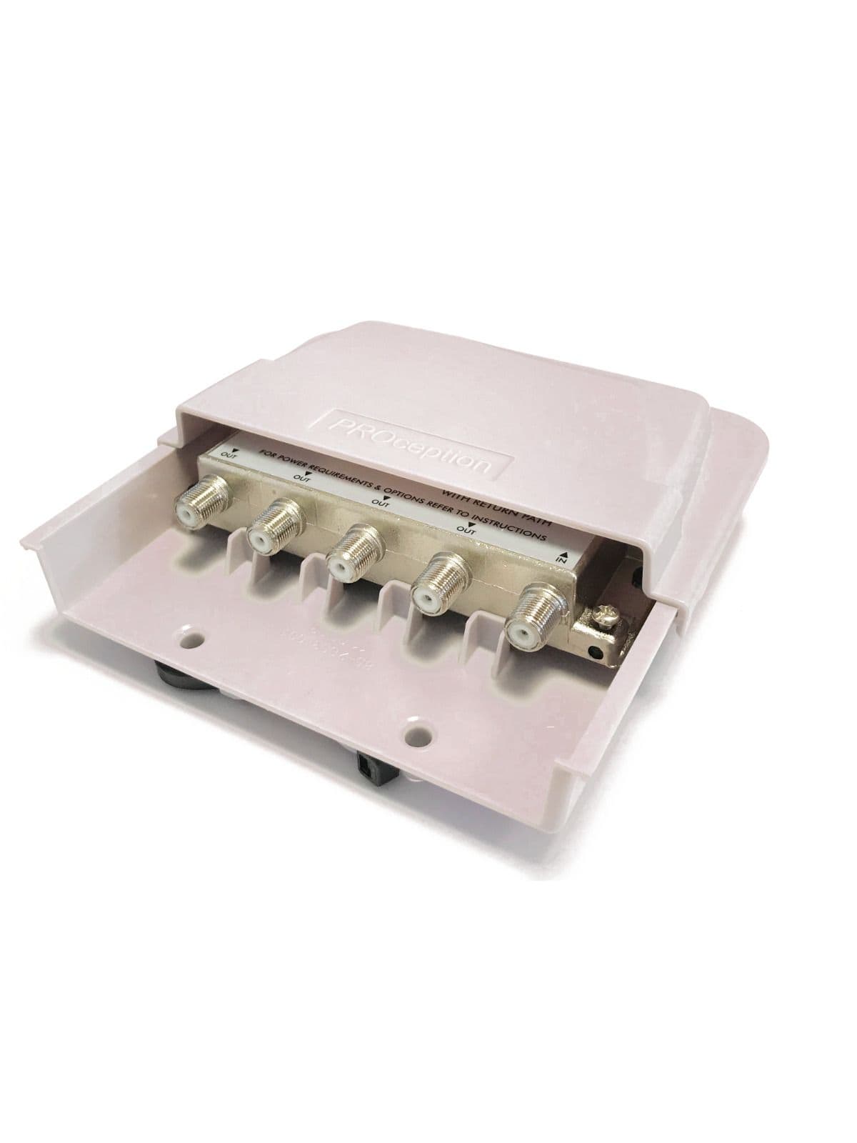 Proception PROception PROMHD14R - 1 in 4 out 4 5dB UHF F-type Masthead Amplifier ...