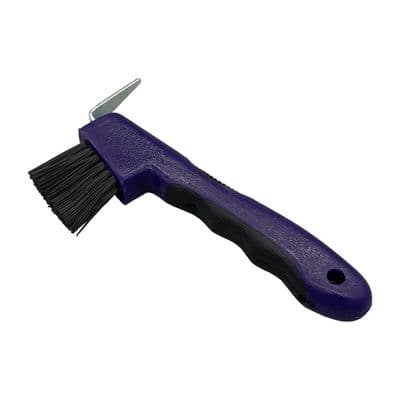 Purple Hook Pick + Brush with Soft Handle (BJ005) scraper horse pony equestrian