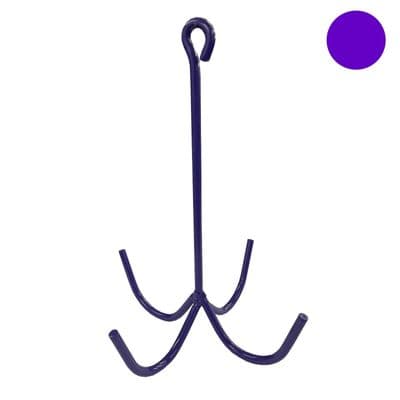 PURPLE STABLE EQUESTRIAN 4 PRONG CLEANING TACK HOOK (118-021) horse