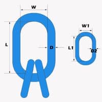 Q38B FRAM QUAD MASTER LINK ASSEMBLIES WLL 28.1 TONNE wire rope chain slings