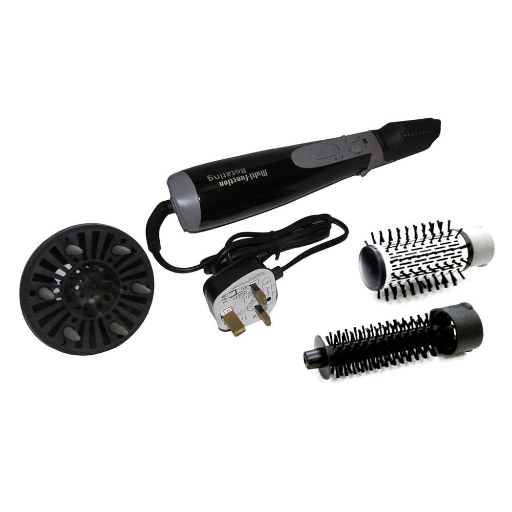 ROTATING HAIR STRAIGHTENER STYLER DRYING BRUSH CURLER WAVE 4 in 1 salon
