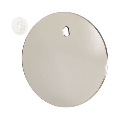 ROUND ACRYLIC MIRROR WITH SELF ADHESIVE REUSABLE WALL HOOK caravan motorhome
