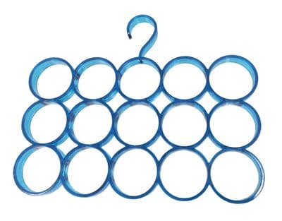 SCARF TOWEL TIE BELT HANGER - 15 RINGS - wardrobe scarves clothes organiser