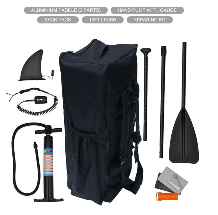 MOUSA 11'x35" Inflatable Stand-Up Paddleboard (SUP) With Pump, Paddle & Backpack - Supports 450 Lbs, Gray