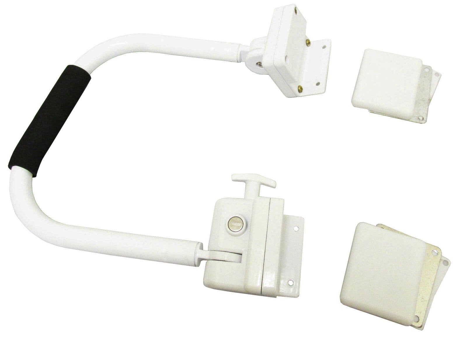 Lockable Security Rail SECURITY DOOR HANDLE HAND RAIL LOCKABLE front fixing CARAVAN MOTORHOME