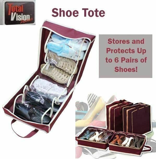 SHOE STORAGE TOTE BAG 6 pairs shoes case travel holiday caravan
